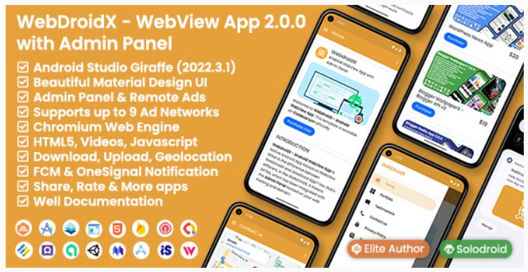WebDroidX - Android WebView App with Admin Panel
